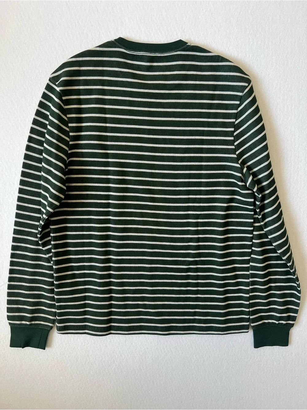 J.Crew Men’s Medium Green Striped Long Sleeve Crewneck Shirt Preppy Casual NWT